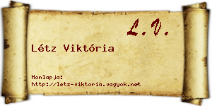 Létz Viktória névjegykártya